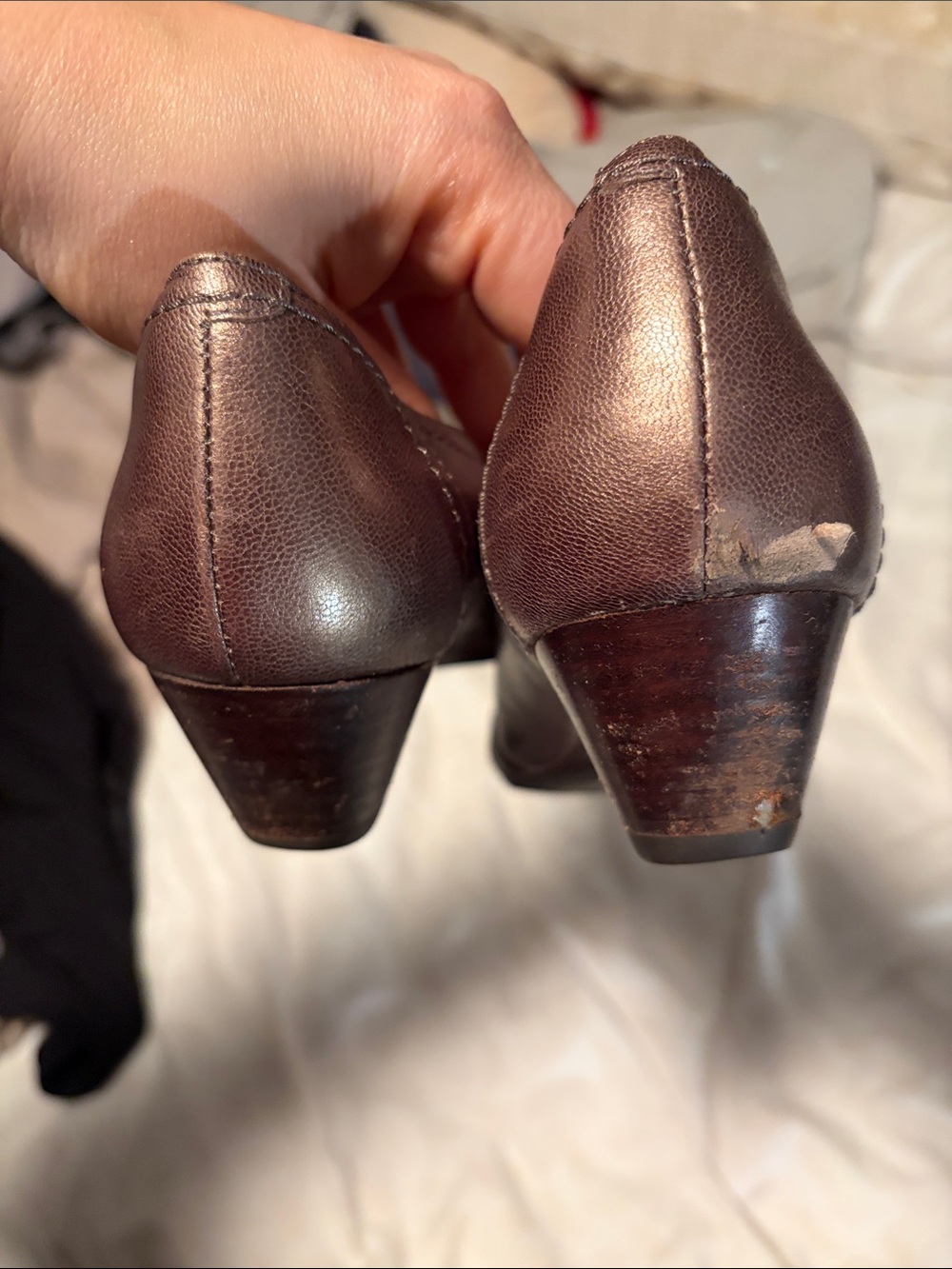 Clark’s Metallic Brown Leather Wedges - 5 - Picture 4 of 6